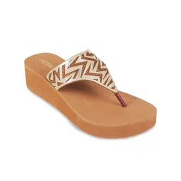 Metro Printed Open Toe Wedge Heels-16