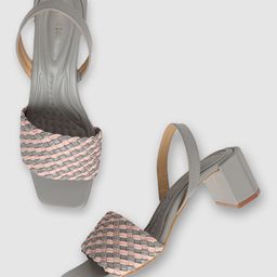Marc Loire Women Pink & Grey PU Block Heels-42