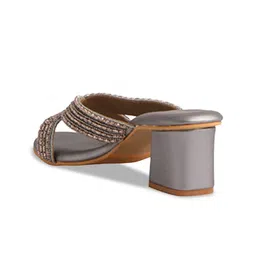 ERIDANI Embellished Open Toe Block Heels image 3