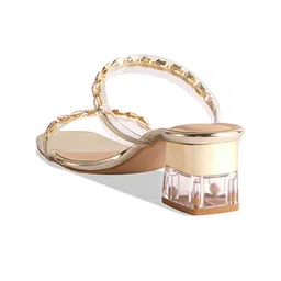 ERIDANI Embellished Open Toe Block Heels image 3