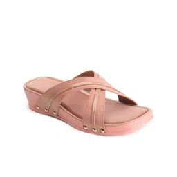 ICONICS Cross Strap Open Toe Flatform Heels image 4