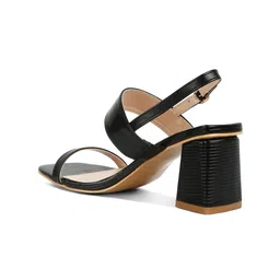 London Rag Textured Open Toe Block Heels image 2