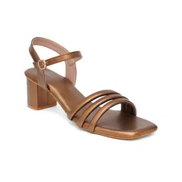 HEELSNFEELS Open Toe Block Heels With buckle image 2