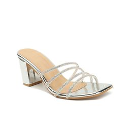 ICONICS Embellished Open Toe Block Heels image 5