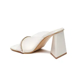 pelle albero Embellished Open Toe Block Heels image 3