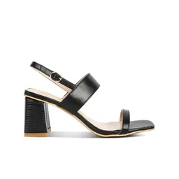 London Rag Textured Open Toe Block Heels image 4