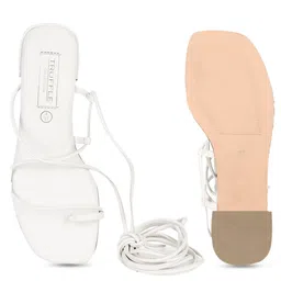 Truffle Collection White PU Block Gladiators image 2