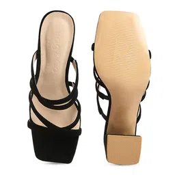 RAG & CO Strappy Open Toe Suede Block Heels image 4