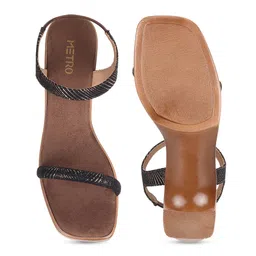 Metro Open Toe Ankle Loop Block Heels image 4