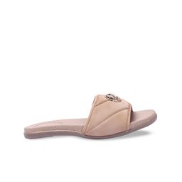 TWIN TOES Cream-Coloured Striped Block Mules with Bows image 4