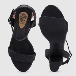 Sole To Soul Textured Block Heels With Ankle Loop image 4