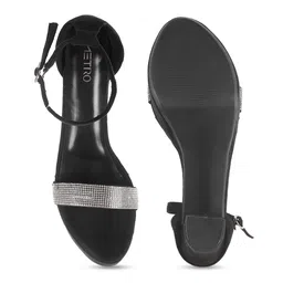 Metro Embellished Party Block Heels With Ankle Loop image 2