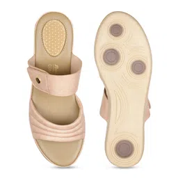 bata comfit Bata Cane Textured Open Toe Wedges image 4