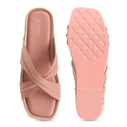 ICONICS Cross Strap Open Toe Flatform Heels image 5