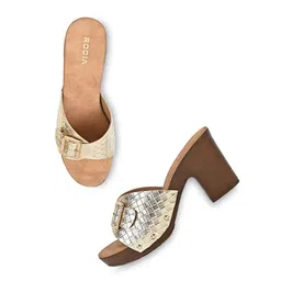Rocia Textured Open Toe Block Heels image 5