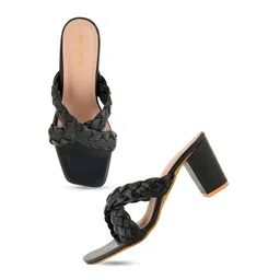 Mast & Harbour Textured Open Toe Block Heels image 4