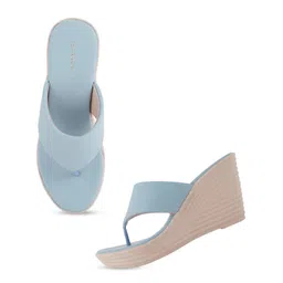 Mast & Harbour Textured Open Toe Wedge image 2