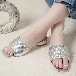 HEELSNFEELS Textured Open Toe Block Heels-7