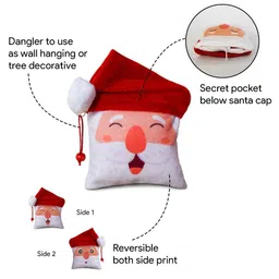 Indigifts Set Of 5 Red & White Printed Square Cushions image 5