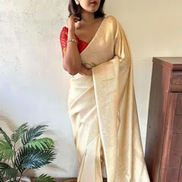 Quelea Floral Woven Design Zari Pure Silk Banarasi Saree-picture-8