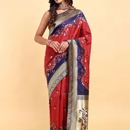 Sarisp Woven Designed Zari Pure Silk Banarasi Saree-picture-11