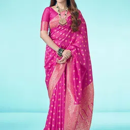 KALINI Floral Woven Design Zari Art Silk Banarasi Saree-picture-23