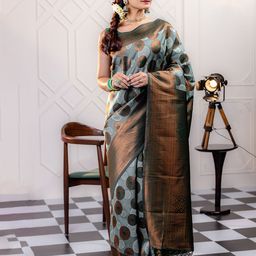 AVANTIKA FASHION Ethnic Motifs Woven Design Zari Banarasi Saree-picture-54