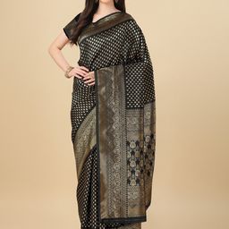 KALINI Ethnic Motifs Zari Art Silk Banarasi Saree-picture-34