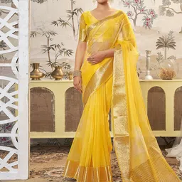 Satrani Zari Woven Banarasi Saree with Blouse-50