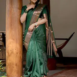 KALINI Zari Silk Blend Banarasi Saree-image-76