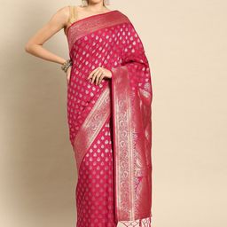 DIVASTRI Ethnic Motifs Woven Design Zari Banarasi Saree-image-52