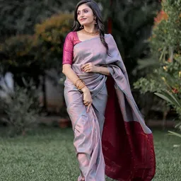 BerMondsey Ethnic Motifs Woven Design Zari Banarasi Saree-picture-48