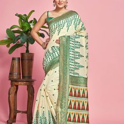 MIMOSA Floral Woven Design Zari Banarasi Saree-picture-29