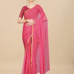 Rhey Pink & Gold-Toned Ethnic Motifs Zari Banarasi Saree-image-14