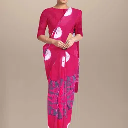 JAIPURI BLOCK PRINT Tie and Dye Pure Cotton Bandhani Saree-80