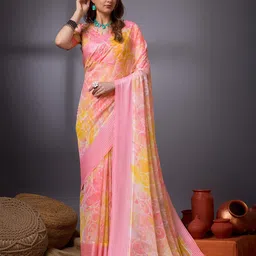 Mitera Paisley Printed Woven Design Pure Georgette Saree-57