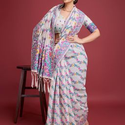 NIWAA Leheriya Woven Designed Zari Saree-image-29