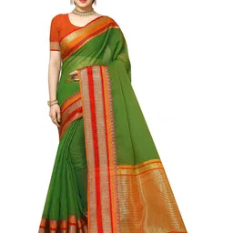 Sidhidata Green & Red Woven Design Kota Saree-picture-4