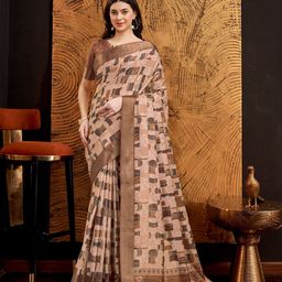 Rekha Maniyar Geometric Printed Zari Pure Silk Saree-image-23
