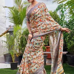 DIVASTRI Abstract Printed Zari Baluchari Saree-29