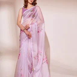 Mitera Floral Organza Designer Saree-image-2