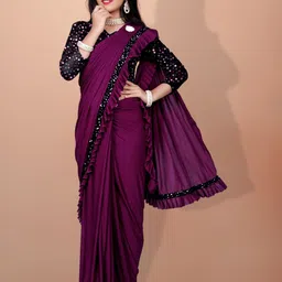 APNISHA Girls Sequinned Ready to Wear Saree-image-45