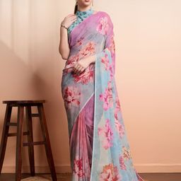 RACHNA Pure Georgette Digital Floral Printed Saree-58