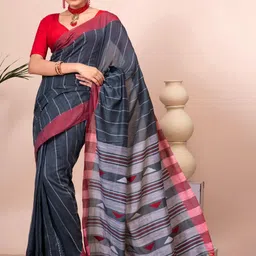 Crochetin Striped Ready to Wear Saree-image-95