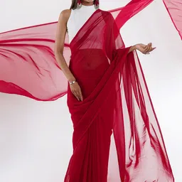 TEEJH Solid Saree With Blouse Piece-picture-55