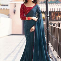 Satrani Striped Sequinned Saree-picture-9