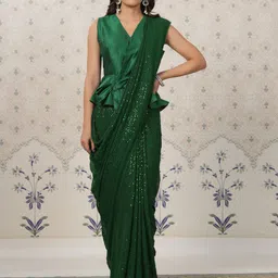 Ode by House of Pataudi Embellished Sequinned Pure Georgette Saree-picture-12