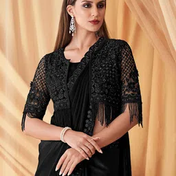 Mitera Sequinned Pure Georgette Saree-36