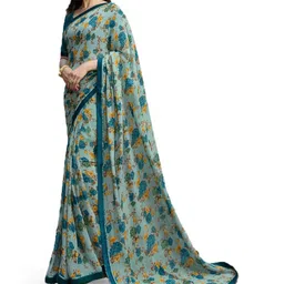 ROOP SUNDARI SAREES Floral Printed Pure Georgette Saree-image-54
