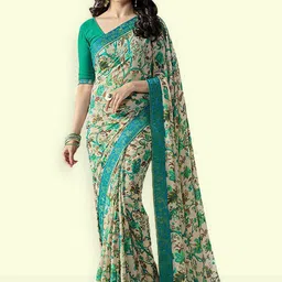 ROOP SUNDARI SAREES Floral Printed Pure Georgette Saree-picture-48